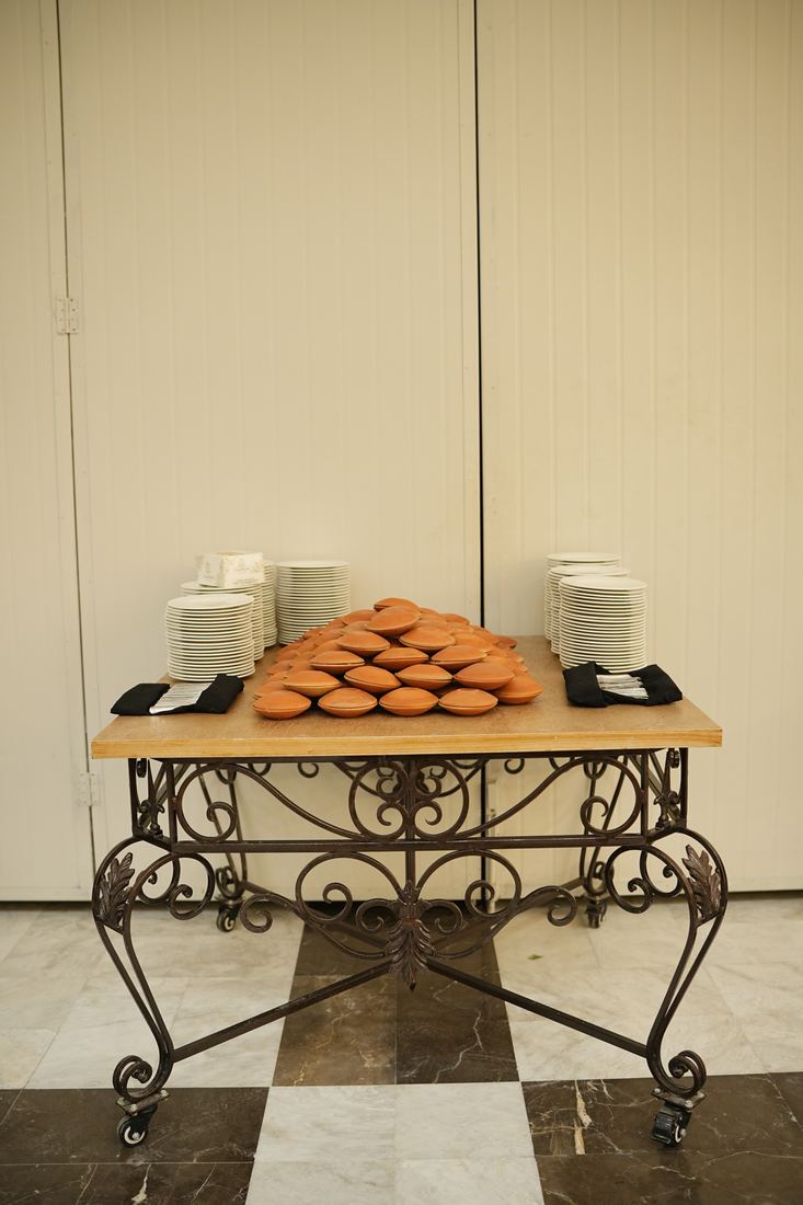 Dessert table on a wrought iron stand at Casa Royal