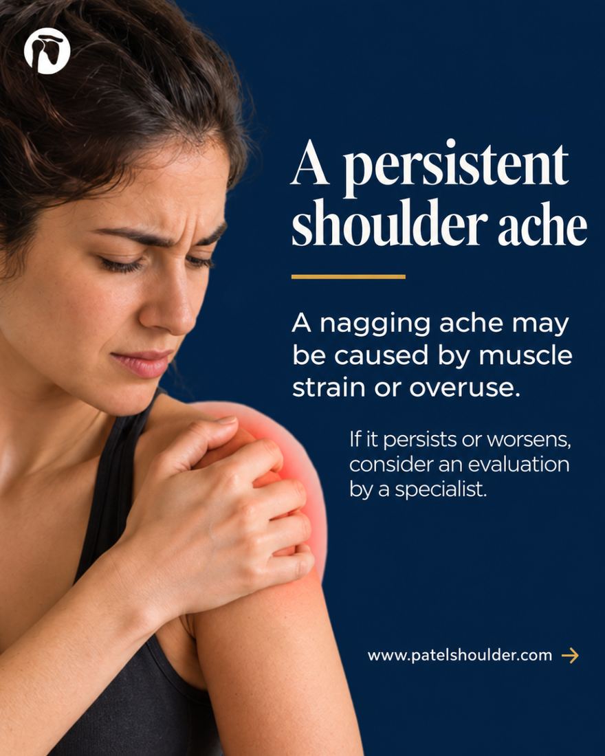 Social post for Dr. Patel about a persistent shoulder ache