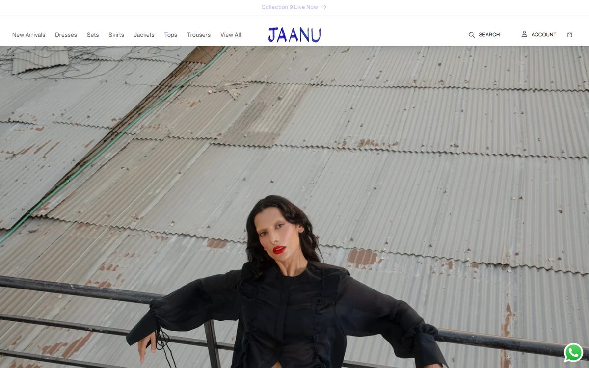 Jaanu homepage with a campaign image and category navigation